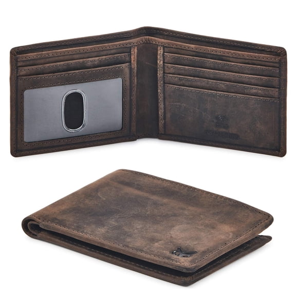 Cartera plegable Wise Owl Accessories de piel auténtica con bloqueo RFID