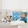 thumbnail image 4 of Ambesonne Travel Throw Pillow Cover 2 Pack, Bon Voyage Stewardess Retro, 18", Multicolor, 4 of 5