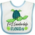 thumbnail image 3 of Inktastic Fort Lauderdale, Florida Happy Sea Turtle Boys or Girls Baby Bib, 3 of 4