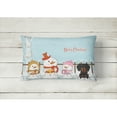 thumbnail image 2 of Caroline's Treasures BB2463PW1216 Merry Christmas Carolers Dachshund Black Tan Canvas Fabric Decorative Pillow, 12H, 2 of 3