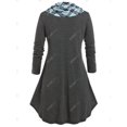 thumbnail image 2 of Camiseta Talla Extra a Cuadros Cuello Vuelto Rosegal  Mangas largas de talla grande, 2 of 5