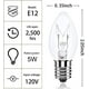 thumbnail image 4 of SkrLights Paquete de 25 bombillas transparentes C7, bombillas navideñas C7, bombillas de repuesto para luces de cadena para exteriores, base de candelabro C7/E12, 5 vatios, transparente, 4 of 4