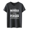 thumbnail image 1 of Gibobby Playera de Manga Corta con Cuello Redondo Camiseta manga corta con cuello redondo y estampado letras divertidas color sólido informal para mujer(Gris oscuro,G), 1 of 3