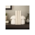 thumbnail image 3 of Decorative Mushroom Marble Bookends - Stylish Book Accessories for Home Library and Table Accents - Modern Elegant Book Ends for Bookshelf, Office Spaces, or Desk Decoration - Set of 2, 6", White, 3 of 11