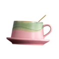 thumbnail image 3 of Taza de café de cerámica de 280 ml para decoración del hogar, ideal para comer o para regalar en la cocina. Rosa, 3 of 9