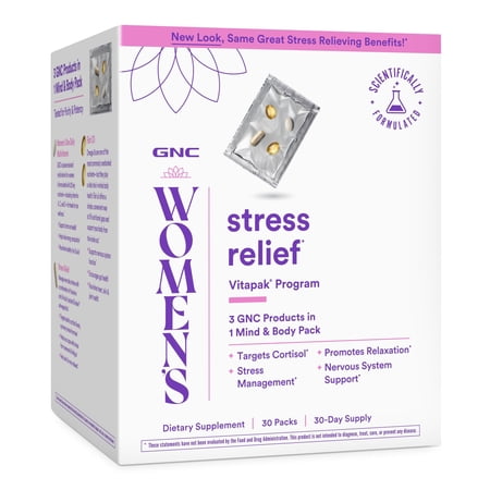 GNC Women's Stress Relief Vitapak, Stress & Cortisol Management, 30 Count