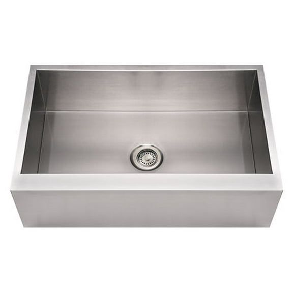 Whitehaus Collection Noahs Commercial Single Bowl Front Apron Sink Brushed Stainless Steel WHNCMAP3321