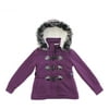 Bhip Girls Sherpa Lined Fleece Jacket With Toggles And Fur Trim Hood