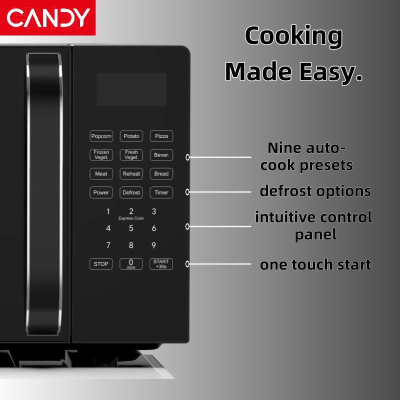 700W Compact Microwave Oven for Countertop - 9 Auto Cook Presets, Fast Even Heating, Child Safety Lock, Easy-Clean Interior - Perfect for Apartments, RV, Office & Everyday Meals (0.7 Cu Ft Capacity)