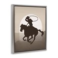 thumbnail image 3 of Stupell Industries Contemporary Cowboy with Lasso Gray Floating Frame Canvas Art, 25 x 31, by Karen Smith, 3 of 8