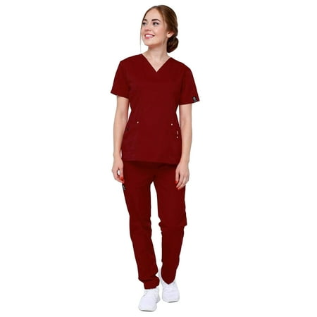 

Women s 11 Pocket Stretch Slim Fit Uniform Scrubs - Style ST408