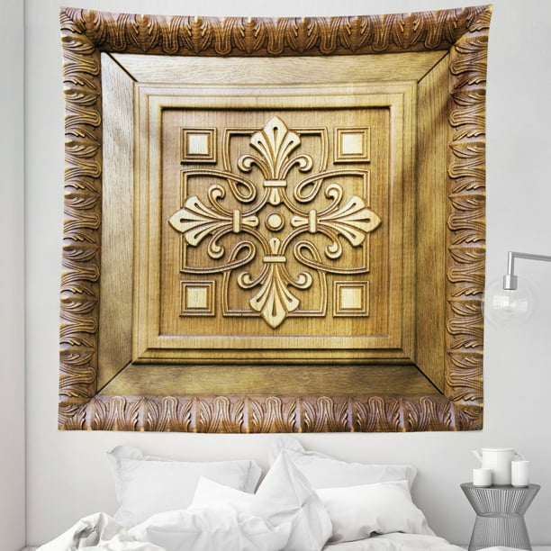 Antique Tapestry, Wooden Art Frame View Retro Design Lover Classic