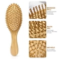 thumbnail image 3 of EeaseMX Peine de madera antiestático de bambú natural Healifty para masaje del cuero cabelludo, cepillos para el cabello, peine de madera para barba y cuidado del cuero cabelludo., 3 of 7