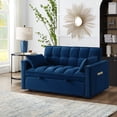 thumbnail image 5 of Gexpusm Tufted Pull Out Sofa Bed Convertible Sleeper Sofa with Adjustable Back and Pillows, Blue, 5 of 6