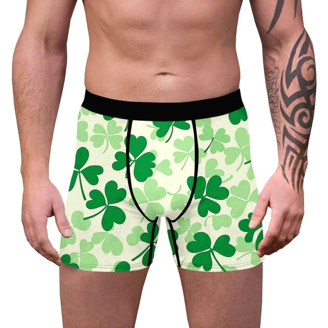 St. Patrick's Day Boxers for Men Breathable Close Fitting Underpants Solid Polyester 1 Pc