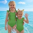 thumbnail image 7 of Abcomgle Baby Swimsuit Girl Solid One Piece Swimsuits for Little Girls Ruffled Stretchy Swimwear for Girls, 7 of 7