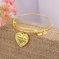 thumbnail image 4 of Daddy Loves You Bracelet - Heart Bangle Bracelet (Personalized Engraving Option), 4 of 5