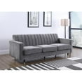 thumbnail image 2 of Maklaine Contemporary Upholstery Velvet Sofa in Gray, 2 of 8