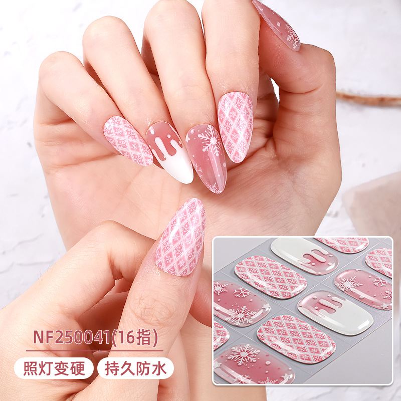 Christmas Semi-Curing Gel Nail Art Waterproof Cartoon Children's Cute 3D Nail Art Stickers - NF250041