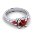 thumbnail image 3 of 2.50 Ct Round Shape Garnet Gemstone Beautiful Anniversary Ring for her Solid 14K White Gold Size 6.5 by Diamond-Capitals, 3 of 8