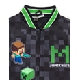 thumbnail image 3 of Campera Bomber Varsity Minecraft para Niños Negra y Gris Talle 7-8, 3 of 8