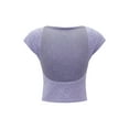 thumbnail image 6 of Lamuusaa Women Short Sleeve Crop Tops T-Shirts Summer Backless Exposed Navel Shirts Streetwear, 6 of 7