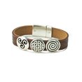 thumbnail image 1 of Celtic Leather Bracelet Irish Charms Brown 7 1 2 Inches Made in Ireland, 1 of 2