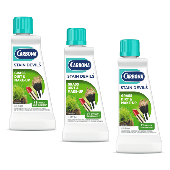 Carbona Stain Devils® #6 | Grass, Dirt & Make-Up | Professional Strength Laundry Stain Remover | Multi-Fabric Cleaner | Safe On Skin & Washable Fabrics | 1.7 Fl Oz, 3 Pack