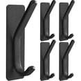 thumbnail image 1 of Perchero Pared 5 Piezas Negro Ganchos Adhesivos para pared con Soporte 5kg y Adhesivo Fuerte Extra Resistente Organizador Soporta Ropa, Bolsos y Llaveros para Cocina, Baño y Dormitorio, 1 of 4