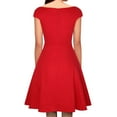 thumbnail image 5 of Tiqkatyck Spring Dresses for Women 2024, Women's Short Sleeve Elegant A-Line Party Wedding Guest Swing Dress, Summer Dresses for Women 2024 Red, 5 of 7