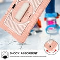 thumbnail image 3 of Case for iPad 10.2 (9th/8th/7th Generation, 2021/2020/2019 Release), Kids Friendly Heavy Duty Rugged Shockproof Adjustable Kickstand Full Protective Tablet Cover with Hand/Shoulder Strap, Rose Gold, 3 of 8