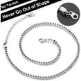 thumbnail image 5 of ChainsHouse Women Men's Stainless Steel Necklace 3mm Flat Franco Chain Link Jewelry Gift, 30 inch, 5 of 8