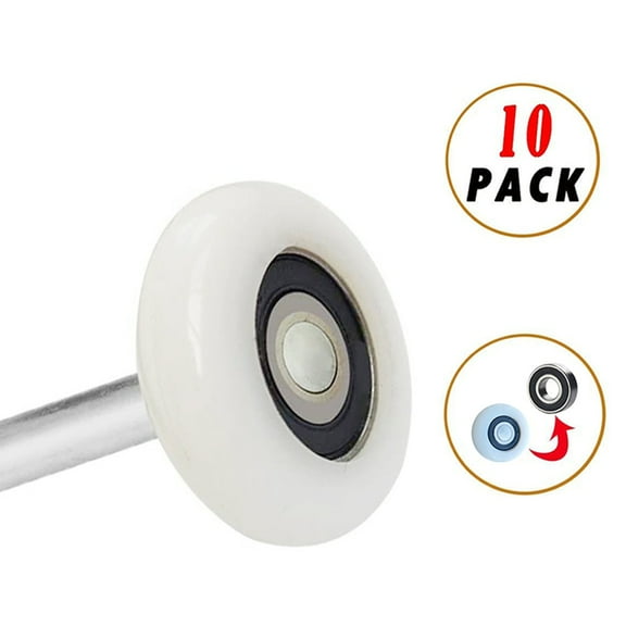 10 Pack 2'' Ultra-Quiet Nylon Garage Door Rollers 4” Stem, 6200-2RS Double Seals Precision Bearings