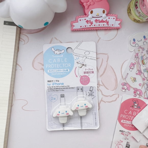 Kawaii Sanrio Bite Cable Protector My Melody Cinnamoroll Hello Kitty Cartoon Usb Cable Protector For Iphone Ipad Anti Fracture