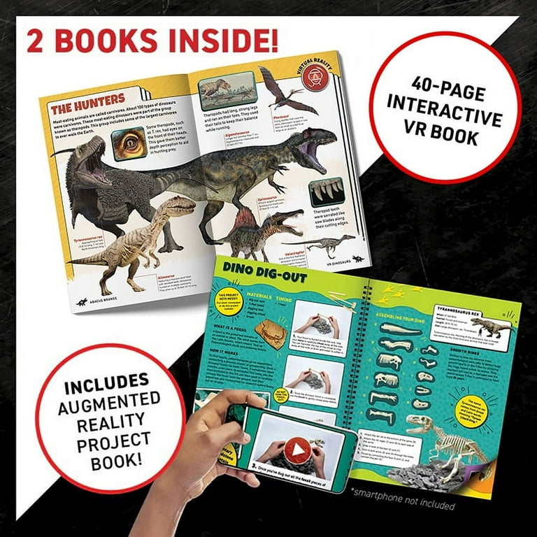 Abacus Brands, VR Dinosaur Activity Kit, 60 pieces, STEM Toys for