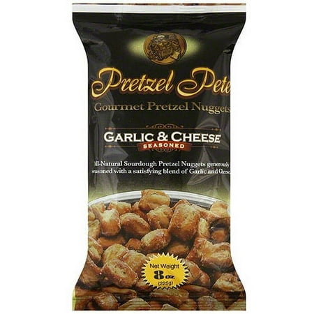 Pretzel Pete Garlic Cheese Seasoned Pretzel Nuggets, 8 oz (Pack of 12)