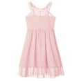 thumbnail image 4 of IEFIEL Girls Chiffon Birthday Party Dress Halter Sleeveless Holy Communion A-Line Dress Princess Ball Gown Pink 6, 4 of 5