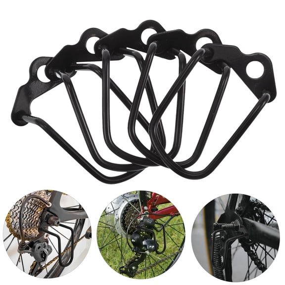Mobestech Bike Rear Derailleur Protector, Durable Zinc Alloy, Universal for Mountain Bikes, Black, 5Pcs