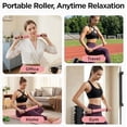 thumbnail image 4 of Muscle Roller & Massage Roller Stick for Athletes - Lymphatic Drainage Support, Relieves Muscle Soreness, Cramping & Tightness - Targets Legs, Arms, Back & Calves （Pink - 18inch）, 4 of 7