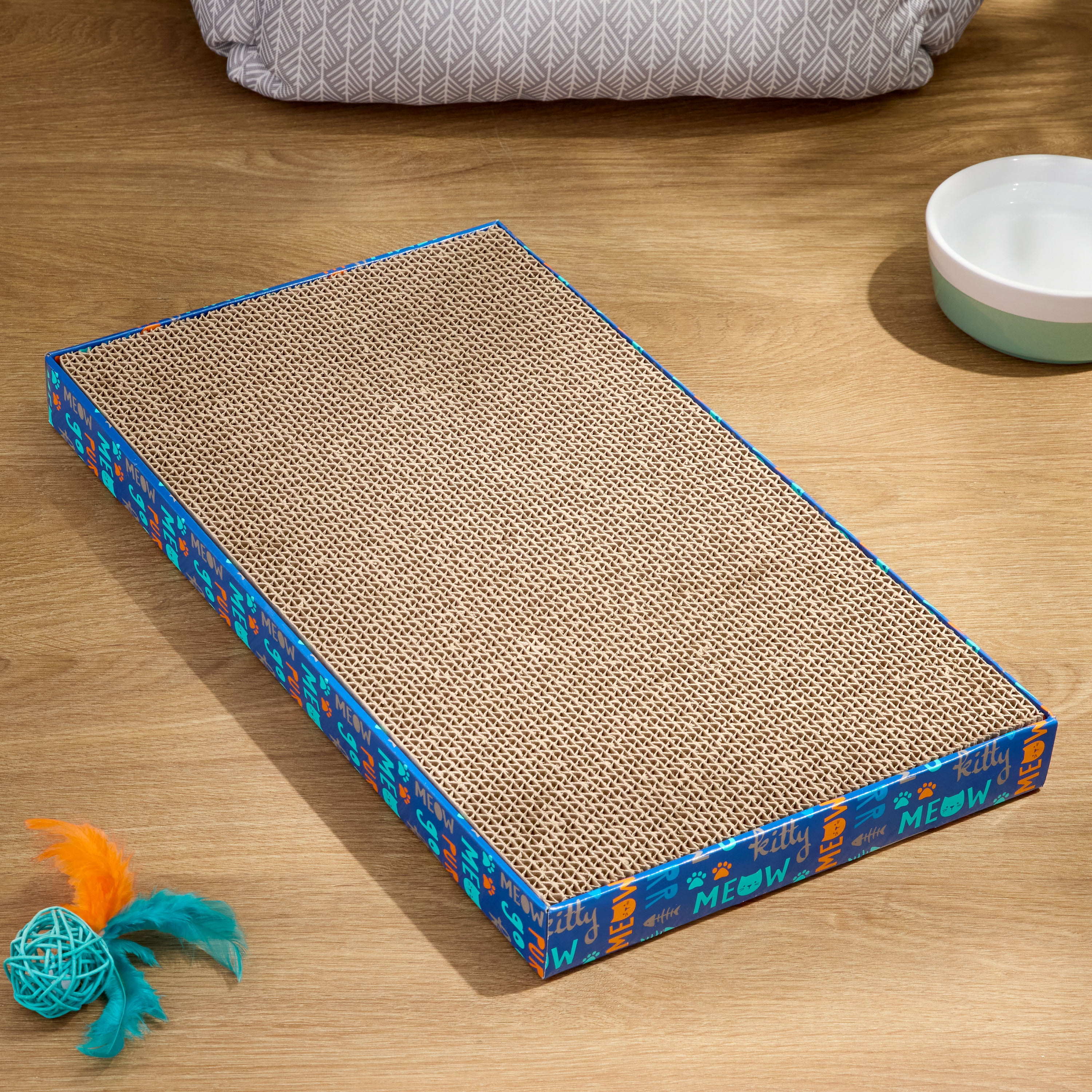 (2 pack) Vibrant Life Corrugate Cat Icons XL Cat Scratcher with Catnip, Multicolor, 18" x 10" x 1.5"