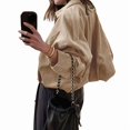 thumbnail image 2 of Veste en Faux Suède pour Femme, Manteau à Revers de Printemps, Décontracté, Ample, à Manches Longues, Style Mode de Rue, Kaki, m, 2 of 7
