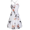 thumbnail image 3 of Vestido de verano para mujer, manga corta, escote en V, vestido cruzado hasta la rodilla con bolsillos, 3 of 5
