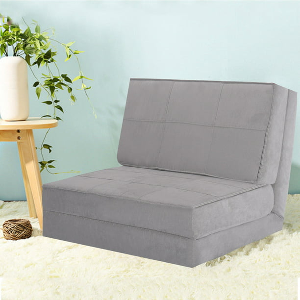 Costway Convertible Fold Down Chair Flip Out Lounger Sleeper Bed Couch Grey Walmart Com Walmart Com