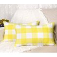 thumbnail image 1 of Set of 2 Cotton Polyester Buffalo Check Plaid Farmhouse Throw Pillow Covers Cushion Case for Spring Summer Home Decor Yellow and White, 12 x 20 Inches, 1 of 5