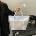 thumbnail image 4 of Bolso de hombro para mujer bolsos tejidos con asa superior de gran capacidad bolso de vacaciones a la moda FLhrweasw Nuevo, 4 of 9