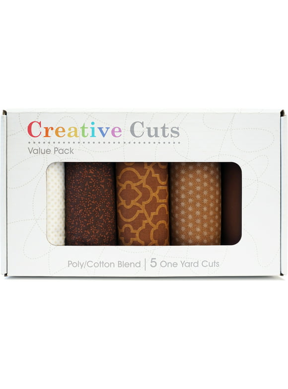 David Textiles Creative Cuts Poly-Cotton 5-Yard Value Box - Brown