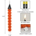 thumbnail image 2 of YSTIANN 2 Piece Flickering LED Halloween Candles, Real Wax Flameless Candles with Timer, Battery-Operated Safe Decorative Candles for Spooky Table Window Mantel Decor WJ94-2779, 2 of 7