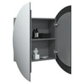 thumbnail image 3 of vidaXL Bathroom Cabinet with Round Mirror&LED Grey 54x54x17.5 cm, 3 of 5