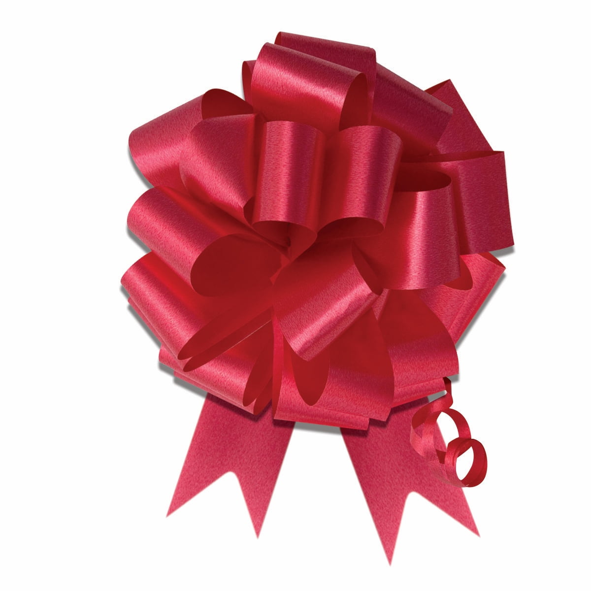 PMU Pull String Bows 5 Inch 20 Loops Red Pkg/10