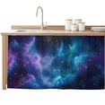 thumbnail image 2 of Starry Sky Cabinet Curtain 32"Wx55"L,Dustproof Pantry Door Curtain W/ Self Adhesive Tape,Modern Rustic Blue Purple Ombre Star Night Tall Storage Cover Privacy Drape for Bathroom Kitchen Laundry Room, 2 of 9